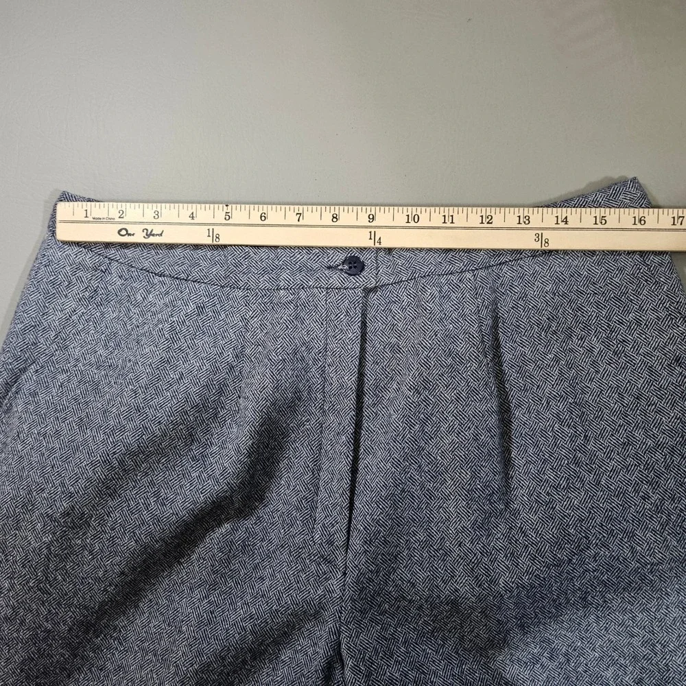 Pendleton Vintage 18 Pants Blue Wool Basketweave Pleated Trousers